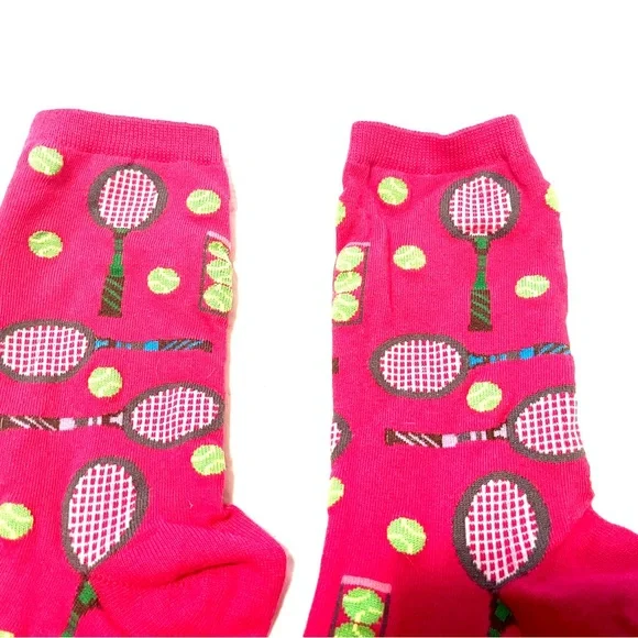 NWOT Tennis Racket Pink Socks - Picture 3 of 4
